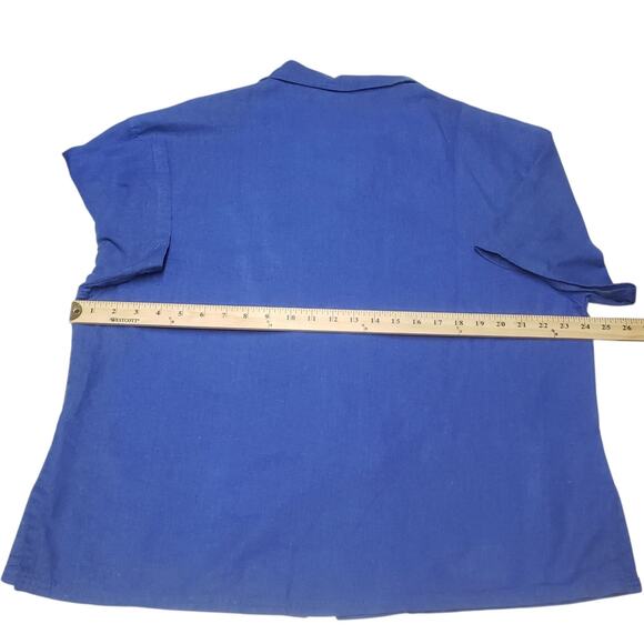 Kathie Lee Collection Women’s XL Linen Cardigan Blue Button-Up Lightweight Top - Picture 5 of 9